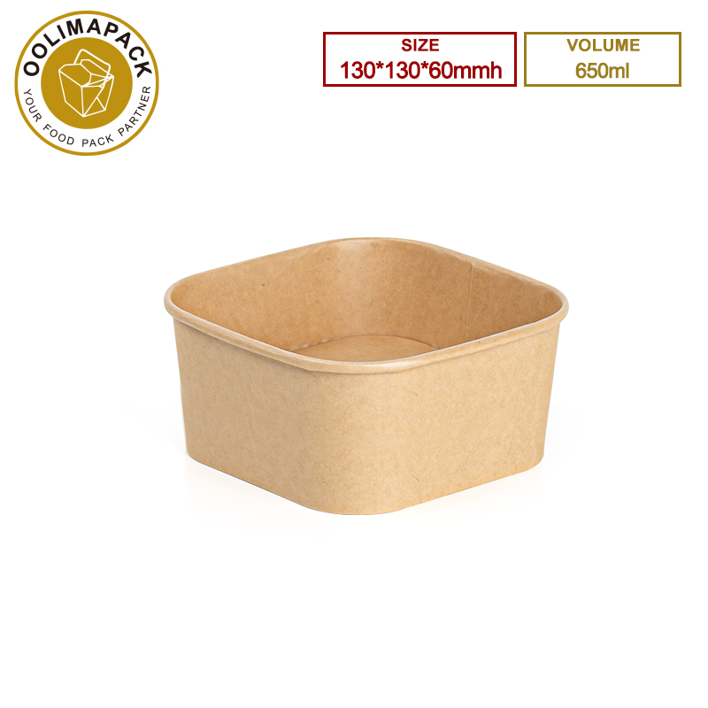 130*130*60mmh 650ml Rectangular Paper Box