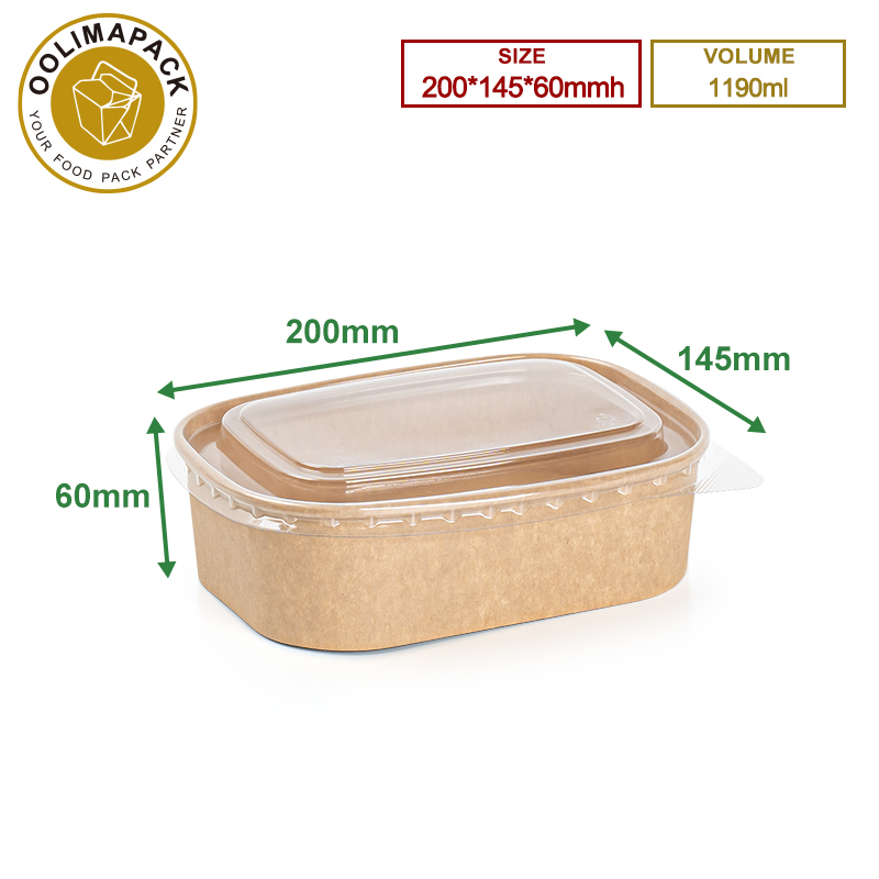 200*145*60mmh 1190ml Rectangular Food Container