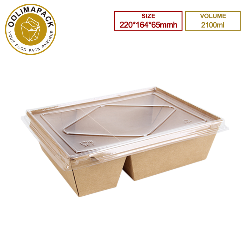 220*164*65mmh 2100ml Take Away Box  With Lid