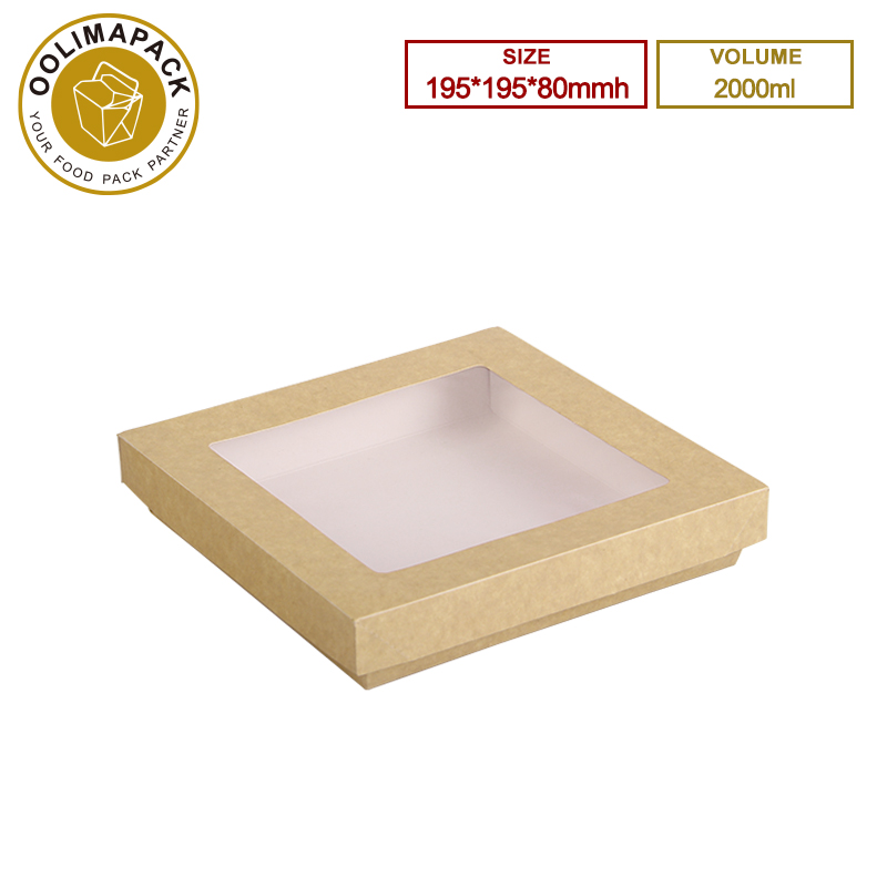 195*195*80mmh 2000ml Take Away Box