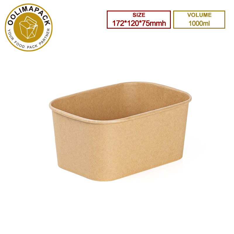 172*120*75mmh 1000ml Rectangular Paper Box