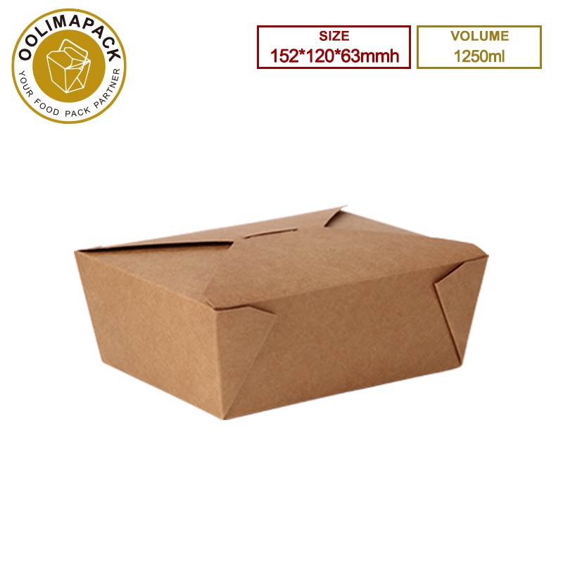 152*120*63mmh Brown 1200ml Take Away Box