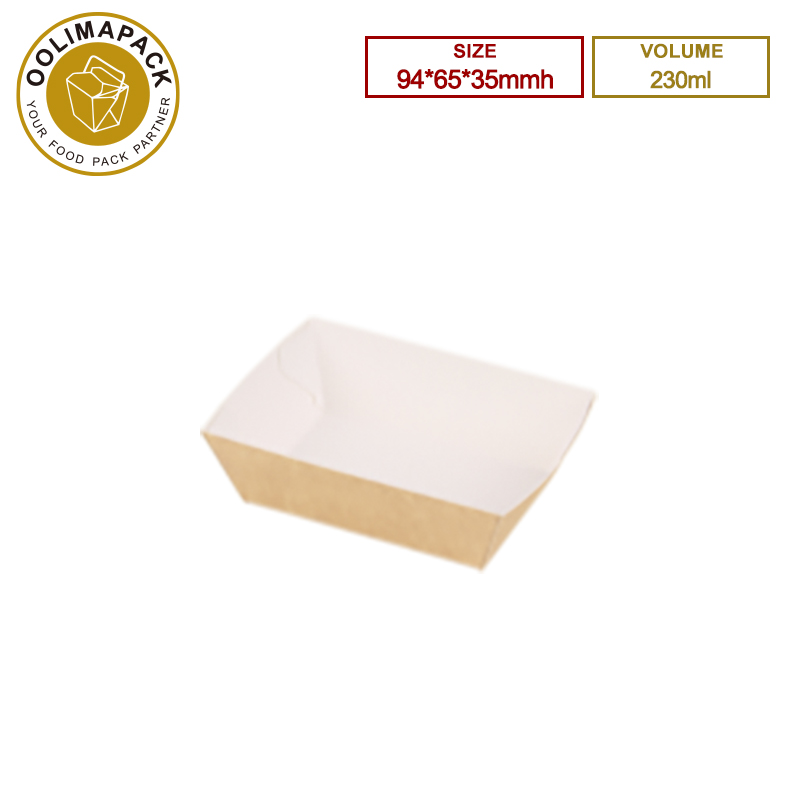 94*65*35mmh 230ml Brown inside White Food Tray