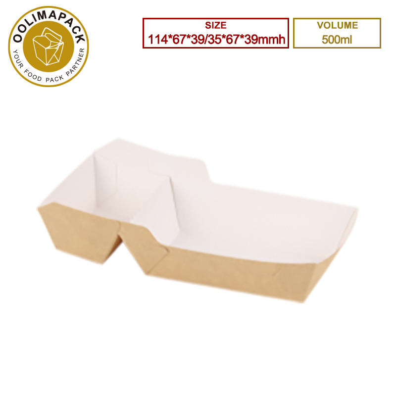 114*67*39/35*67*39mmh 500ml Brown inside White Food Tray