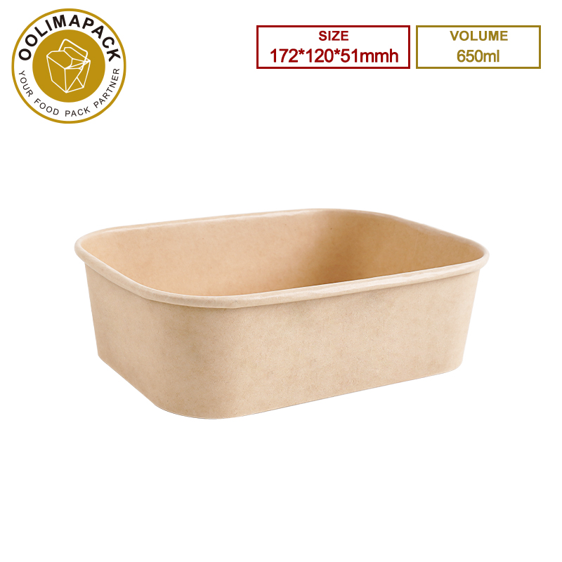 172*120*51mmh 650ml Rectangular Paper Box