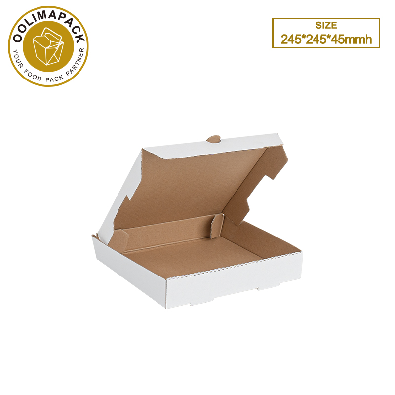 245*245*45mmh  White E-Flute Pizza Box