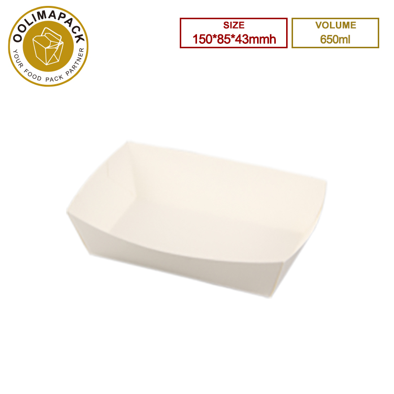 150*85*43mmh 650ml White Food Tray