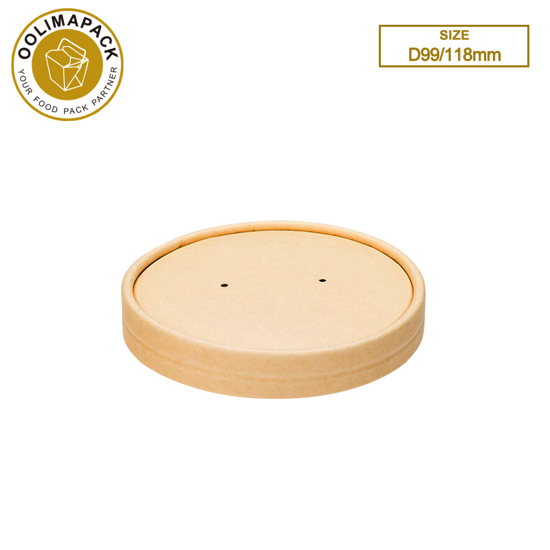 D99/D118mm Paper Brwon Soup Cup Lid