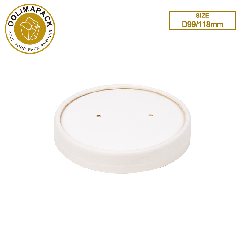 D99/D118mm Paper White Soup Cup Lid
