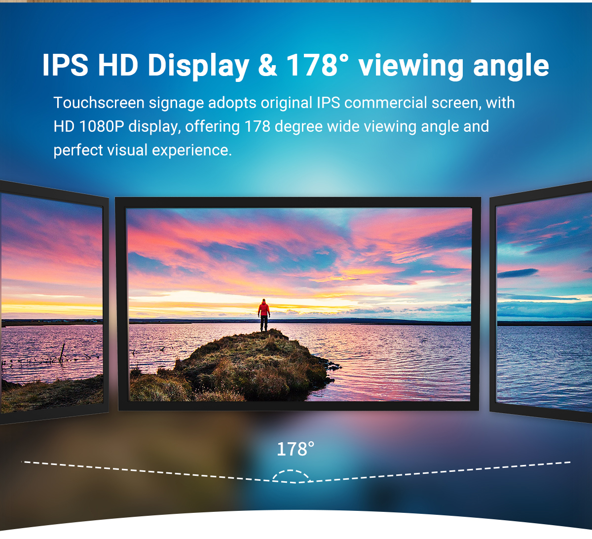 55 inch wall mounted android advertising display with 1080p full hd screen and rk3566 platform-2