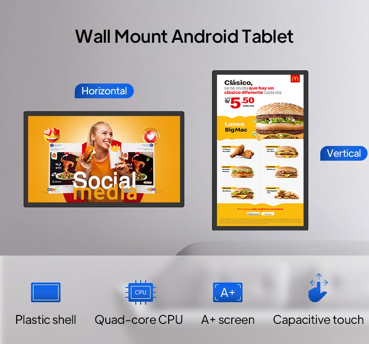 tablet Pubblicitario da 21,5 pollici a Parete con Pannello IPS e Alimentazione POE per Display Commerciali