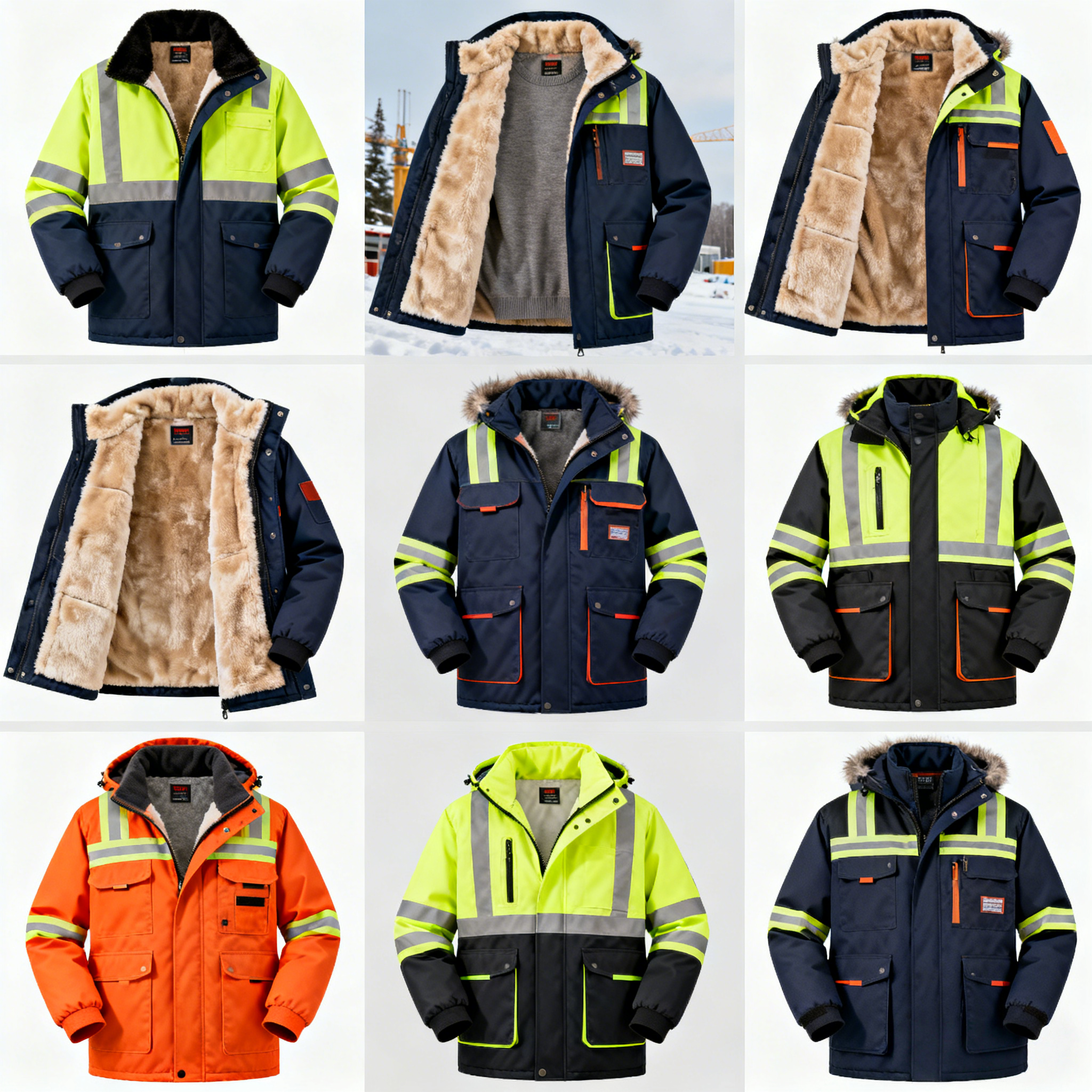 Sluit de geïsoleerde werkJas voor de winter volledig af bij vries temperaturen.