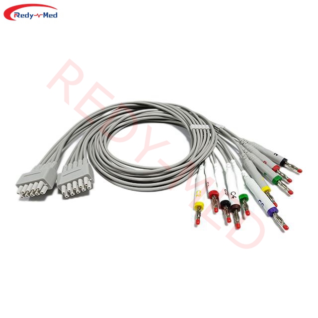 Compatible With GE MAC 1000,1100,1200,1600,2000,3500,400,500, 600, MAC 800, Microsmart M 10 Lead EKG Leadwire