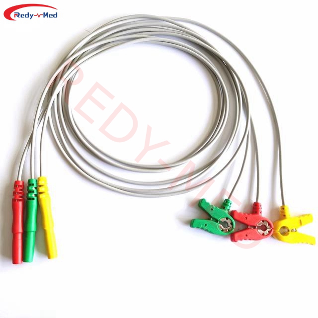 DIN Style 3Lead/ 5Lead Clip/Snap Reusable ECG Leadwire