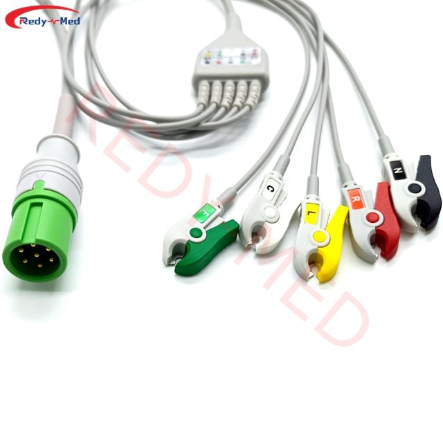 Compatibel With Contec CMS8000 One-Piece 3 Lead/ 5 Lead ECG Cable
