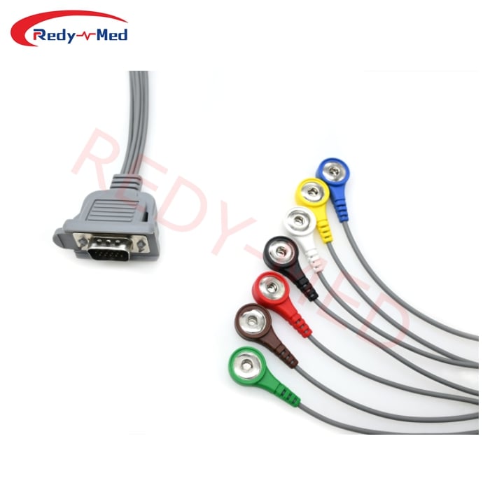 Compatible With DMS 300-3A 300-4A 300-4L HDB 15P 7 Lead Holter Cable