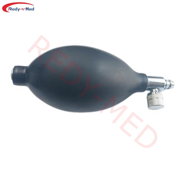 Blood pressure monitor latex bulb, blood pressure monitor inflatable bulb, multiple sizes with valve, hand-squeezable bladder, rubber PVC bulb