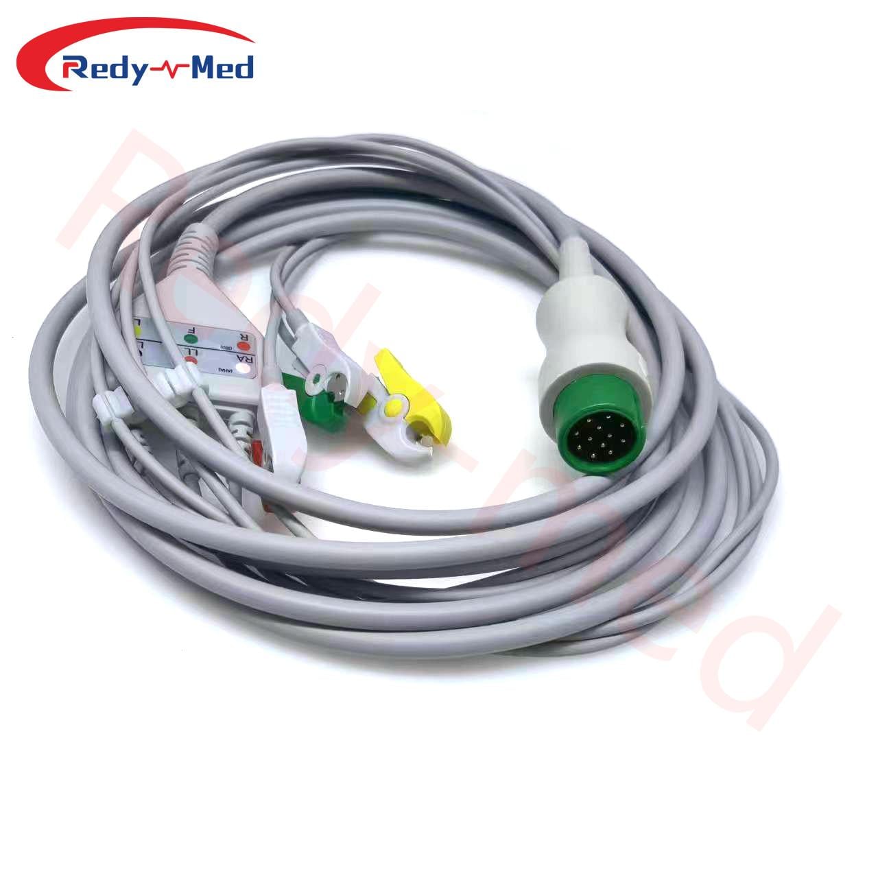 Compatible With Biolight AnyView A2/A3/A5/A6/A8/Q3/Q5/Q7/V6 One-Piece 3 Lead/ 5 Lead ECG Cable