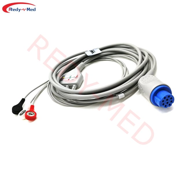 Compatible With Datex Ohmeda AS/3, AS/3,S/5, S/5 One-Piece 3 Lead/5 Lead ECG Cable