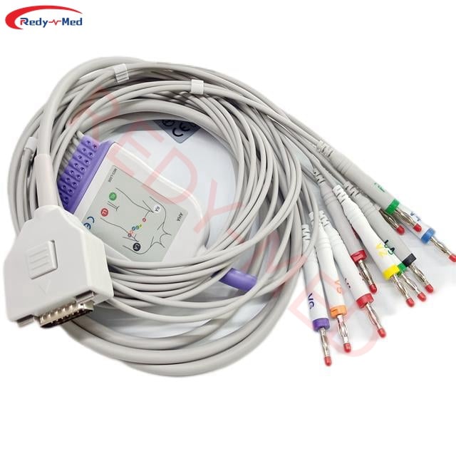 Compatible With Fukuda ME Cardisuny, KP-500, KP-500D 10 Lead EKG Cable