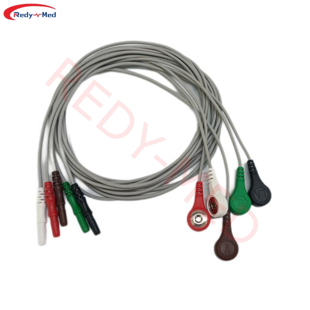 DIN Style 3Lead/5Lead Clip/Snap Reusable ECG Leadwire
