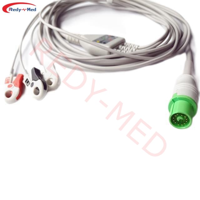 Compatible With Fukuda Denshi Dynascope DS-5100/ DS-5100E/ DS-5300W/ DS-5400/ DS-7001 3 Lead/ 5 Lead ECG Cable