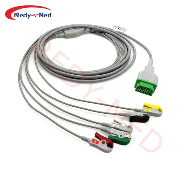 Compatible With GE DASH 2500,DASH 4000 3 Lead/ 5 Lead One-Piece ECG Cable
