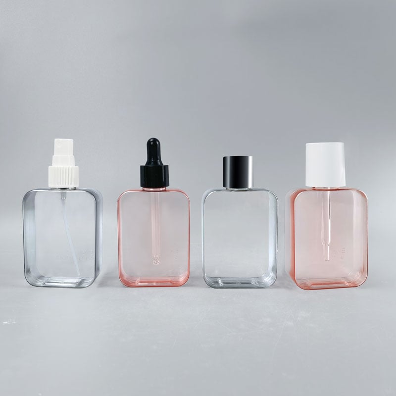 Custom 90ml PETG Luxury Square Cosmetic Perfume Toner Bottle Container for Skincare