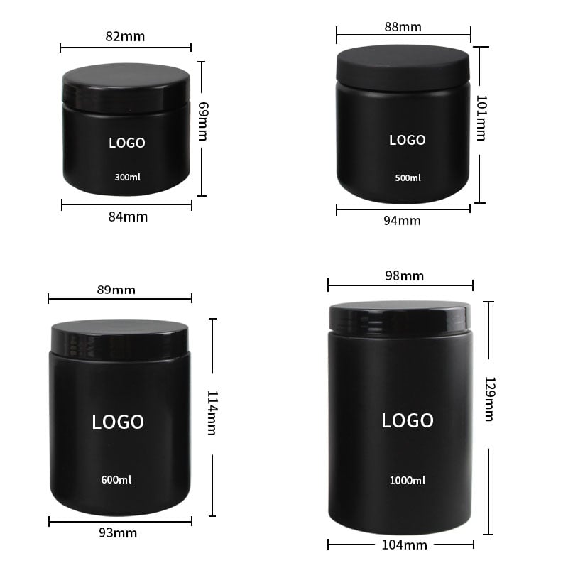 frosted soft touch hdpe plastic jars for face mask body butter 300ml 1000ml-1