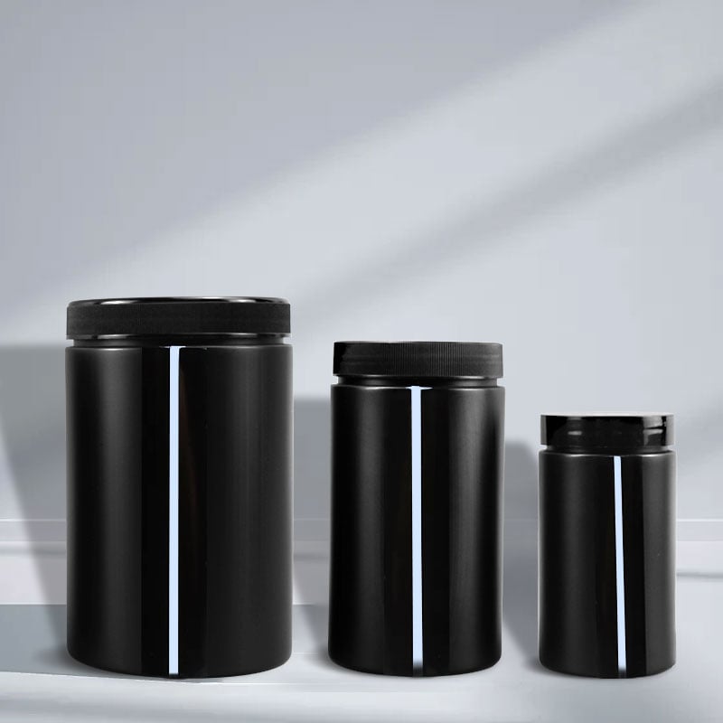 Custom Food Grade Black Plastic Honey Jars