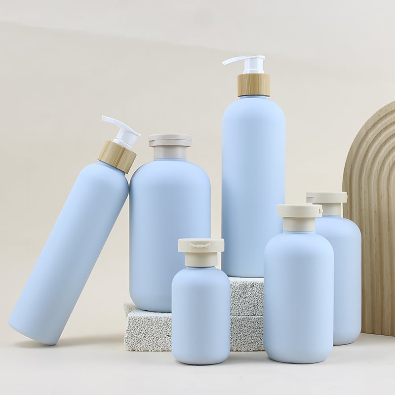 Custom Empty Blue Bottle for Shampoo and Conditioner 