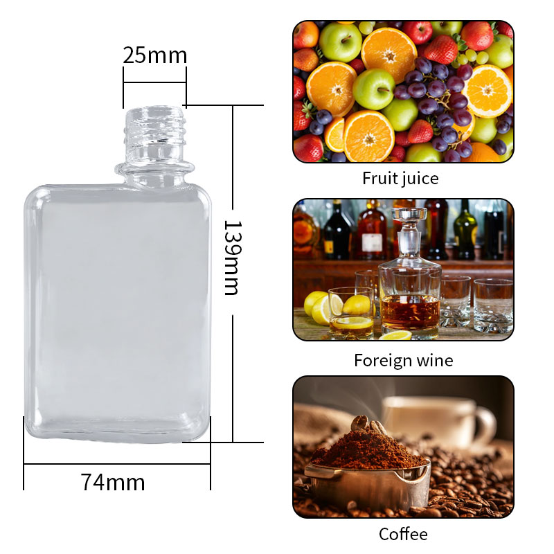 170ml 190ml pet flat notebook design plastic bottle for liquor wine shochu-0