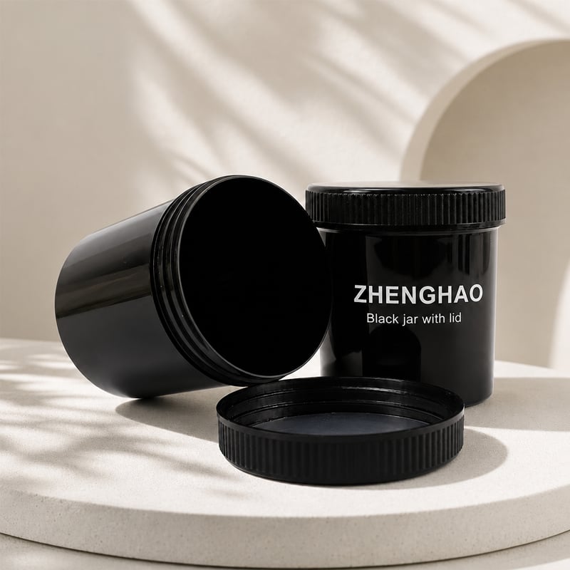 Black Jar with Lid - P27