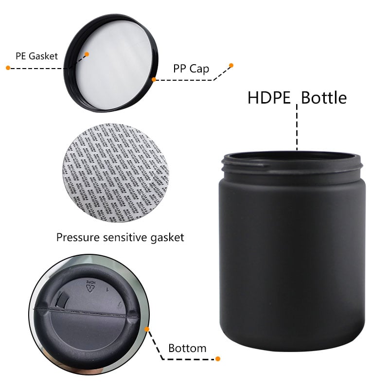 frosted soft touch hdpe plastic jars for face mask body butter 300ml 1000ml-0