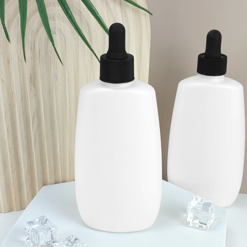 Custom Pearl White HDPE 150ml Dropper Bottle for Hair Face Body Oil