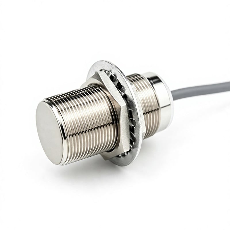 Capteur de proximité inductif blindé M30, portée de détection de 10 mm, tension 10–30 V CC, câble de raccordement de 2 m, fin de course pour machines de manutention de matériaux