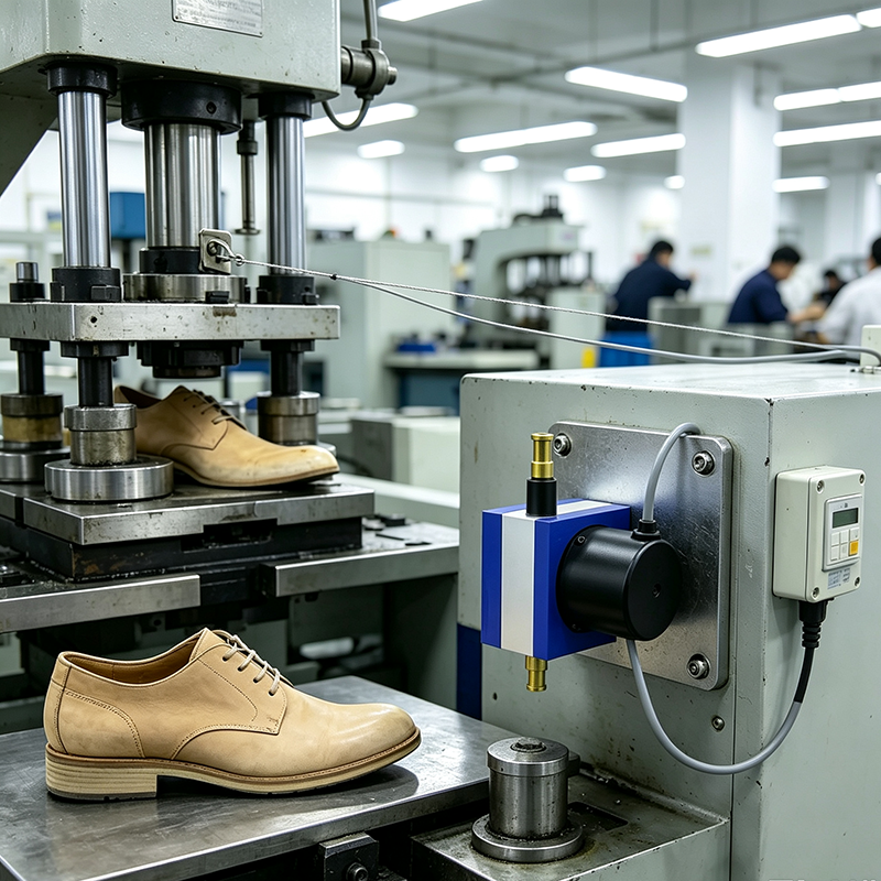 Draw‑Wire Displacement Sensor for Precise Control on Shoe‑Making Machines