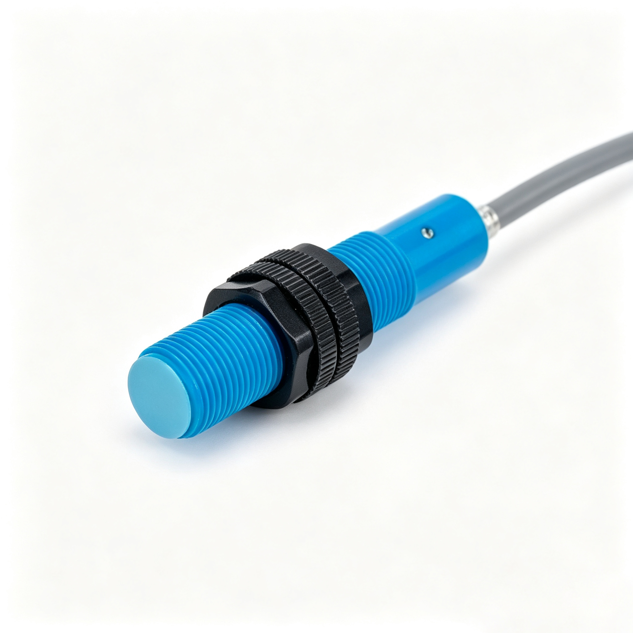 Capteur de proximité capacitif blindé M12, courant continu 10–30 V, distance de détection réglable, sortie NPN ou PNP, pour détection de métaux et de plastiques sur ligne d’automatisation