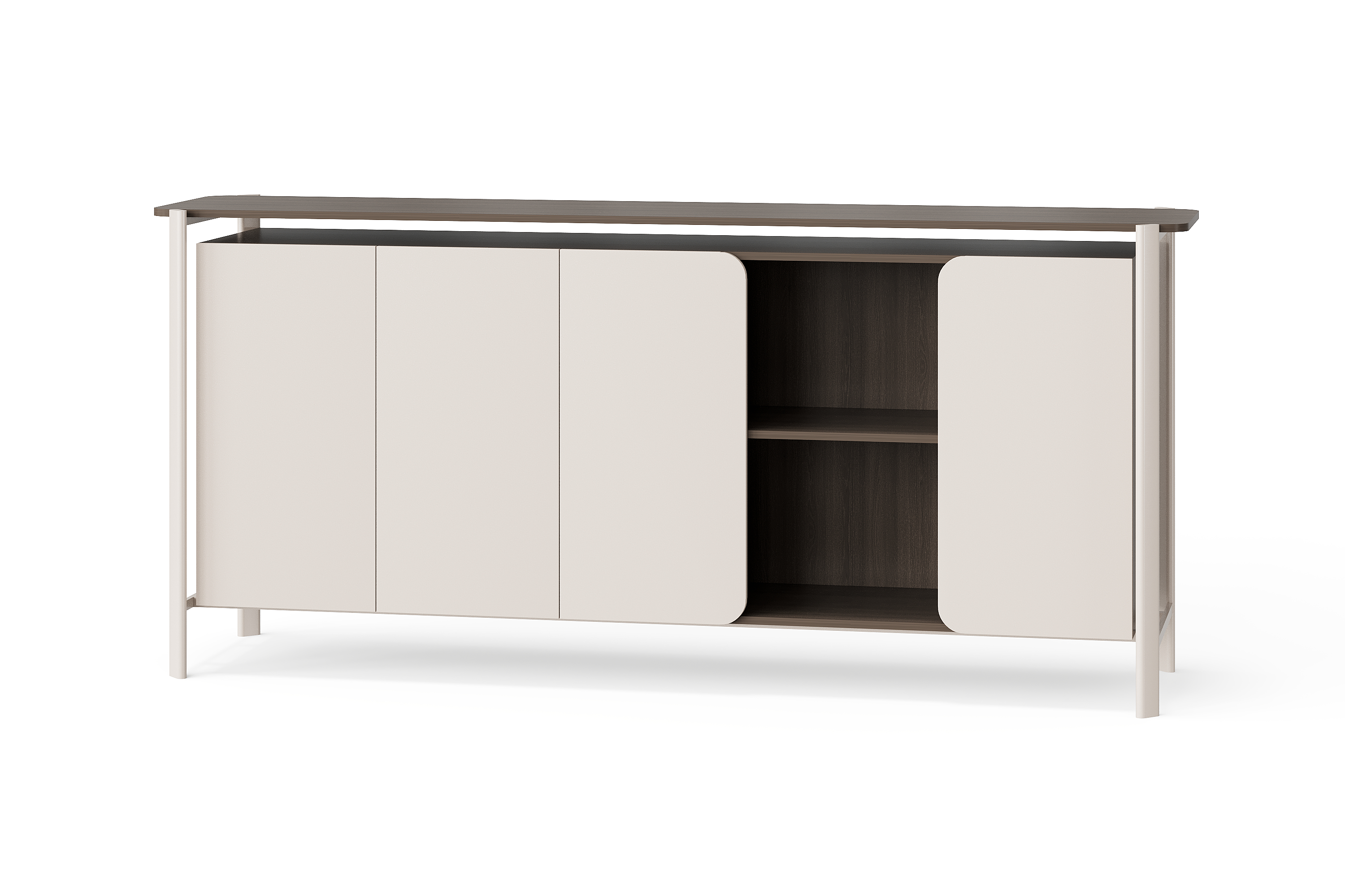 BG-2624B Low Office Storage Cabinet with Open Shelving