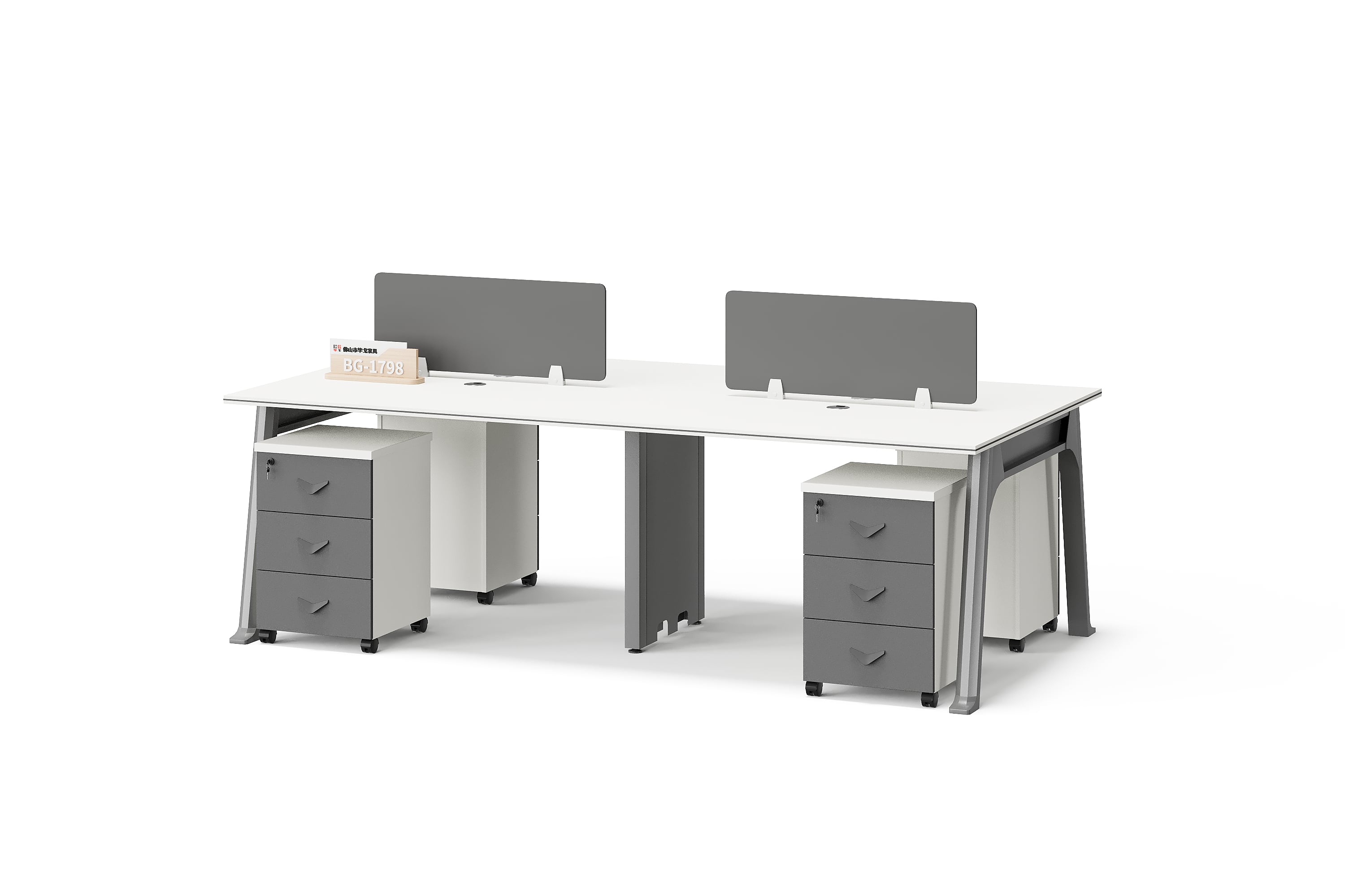 BG-1798W2 Office Workstation with Angled End Frames