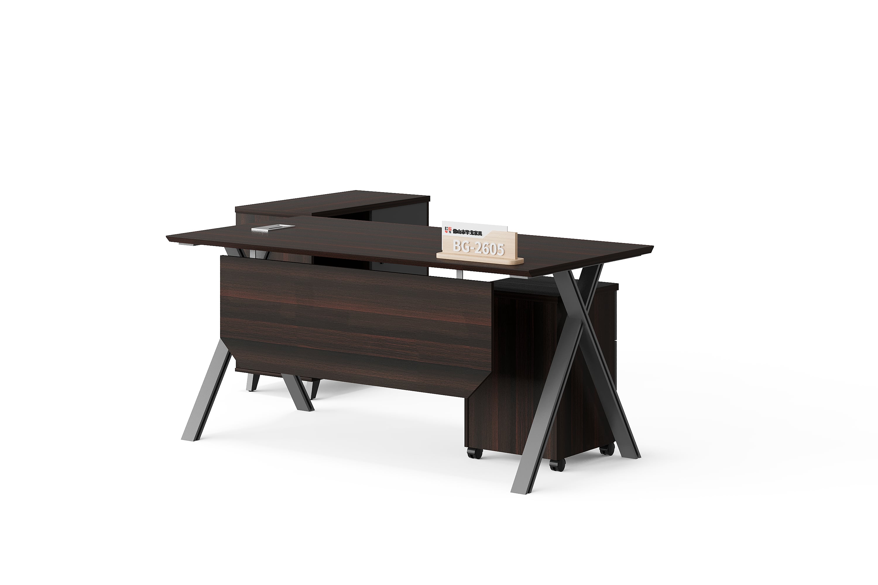 BG-2605 Executive Office Desk with X-Frame Supports