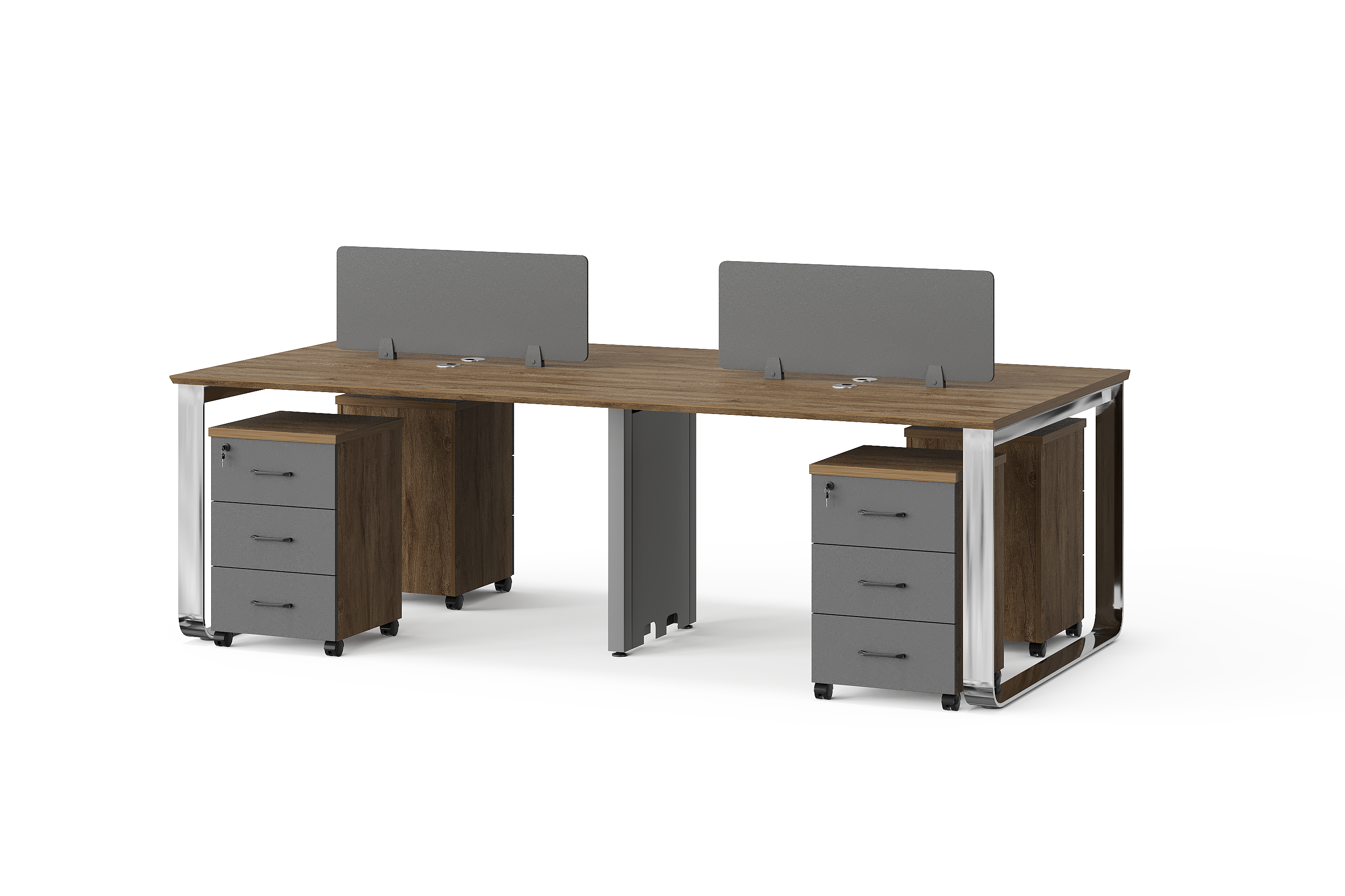 BG-2621W4 Office Workstation with Desktop Screens