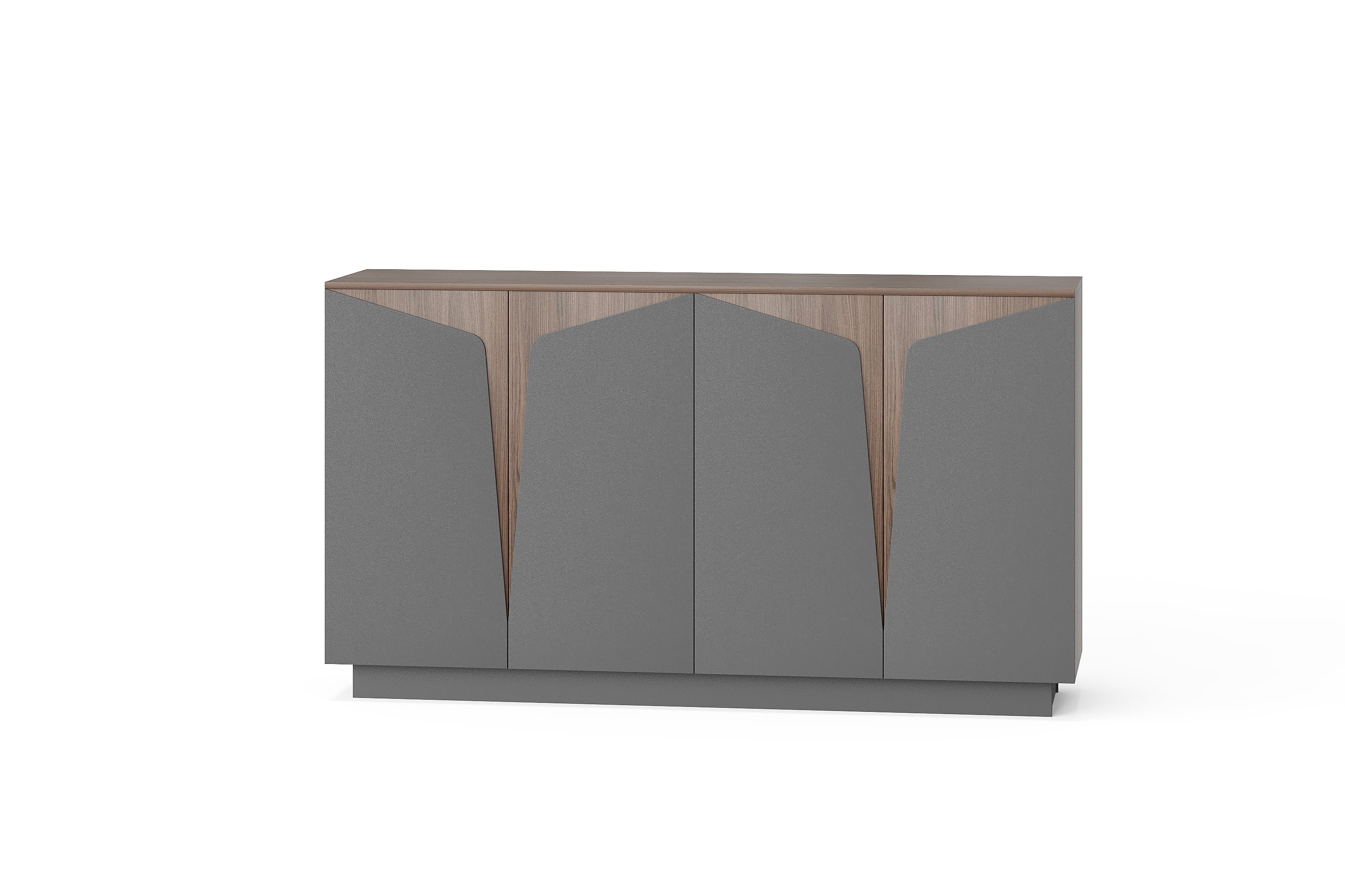 BG-2607B Low Office Cabinet with Grey Geometric Fronts