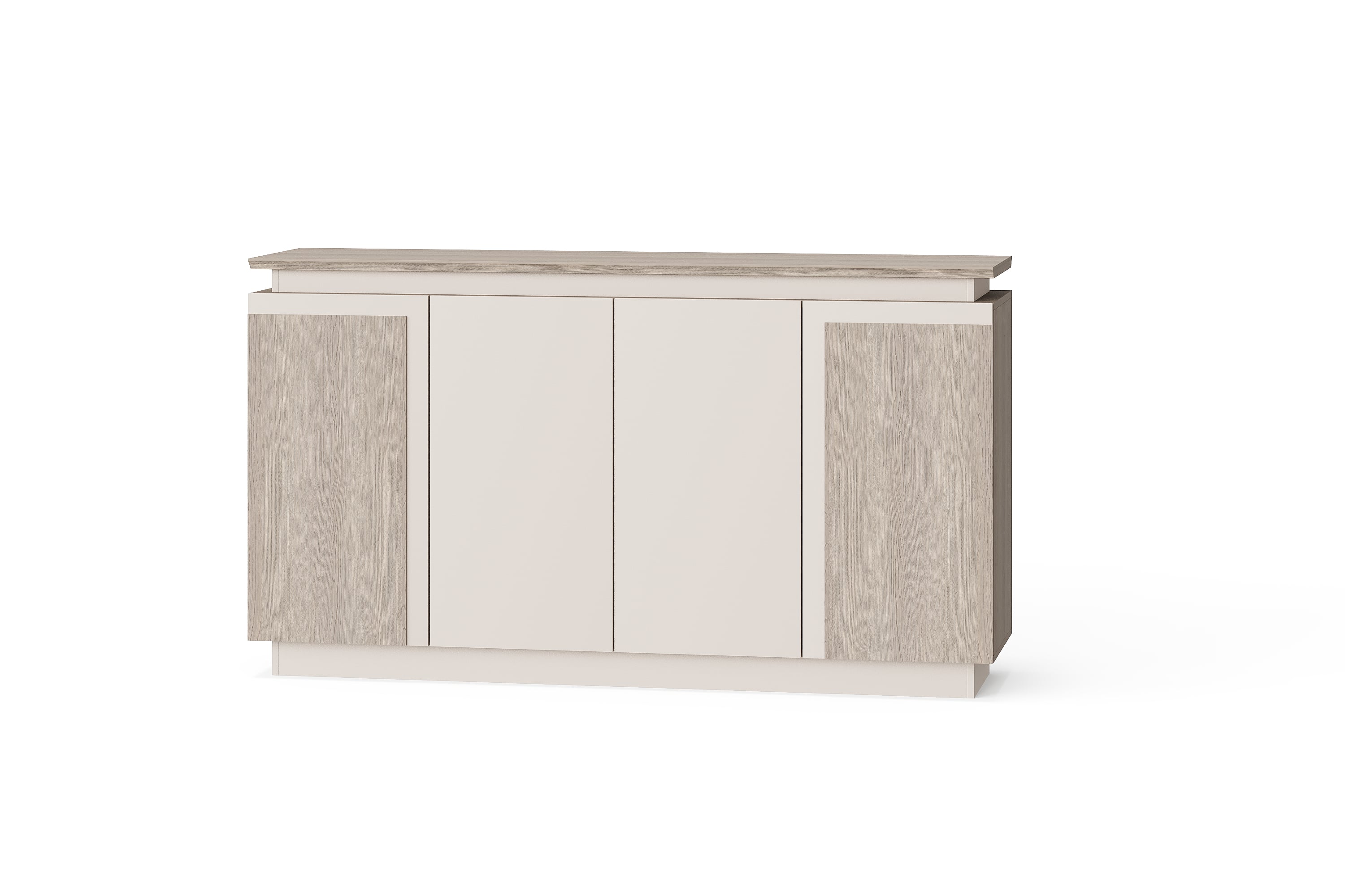 BG-2613B Low Office Cabinet with Raised Wood-Tone Top