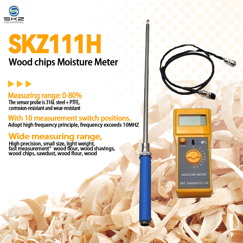SKZ111H Wood Chips Moisture Meter: High‑Frequency 0‑80% Tester for Wood Flour, Shavings & Sawdust