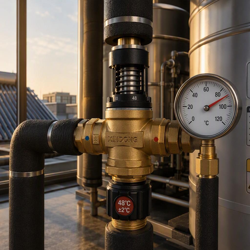 Integrarea termosolară: Protejarea robinetelor termostatice împotriva stocării la temperaturi înalte în sistemele de încălzire a apei solare