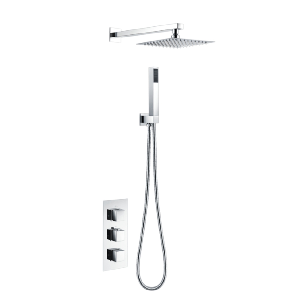 Kit de douche thermostatique intégré K301 Chrome Carrée