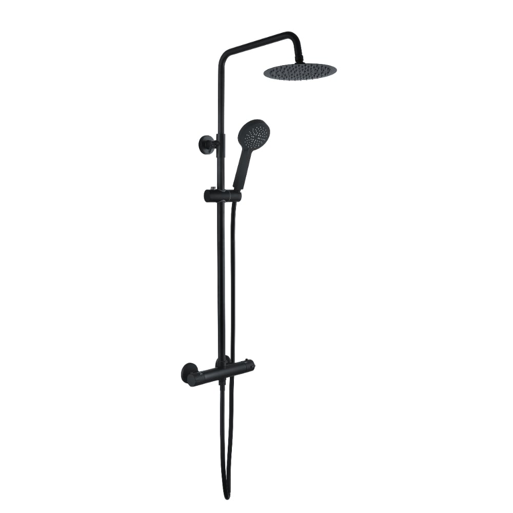 Jeu de douche thermostatique rond K120-ORB noir mat