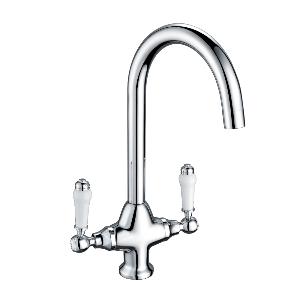 Robinet de cuisine à double commande en céramique classique / mitigeur pour évier