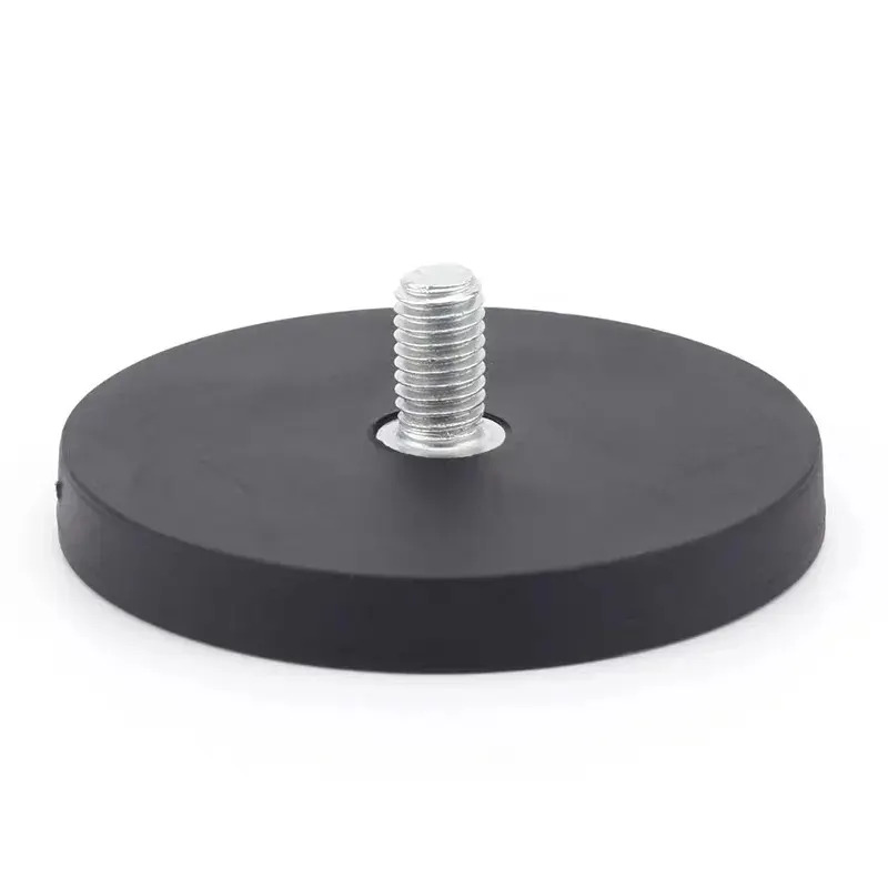 Diam. 53,8 mm 25 kg de force de traction base magnétique avec revêtement en caoutchouc étanche avec 1/4